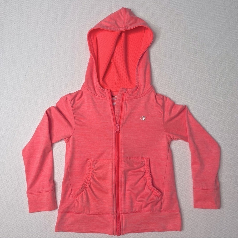 Champion Performance Hoodie Pink Full Zip Pockets Girl's Size 6